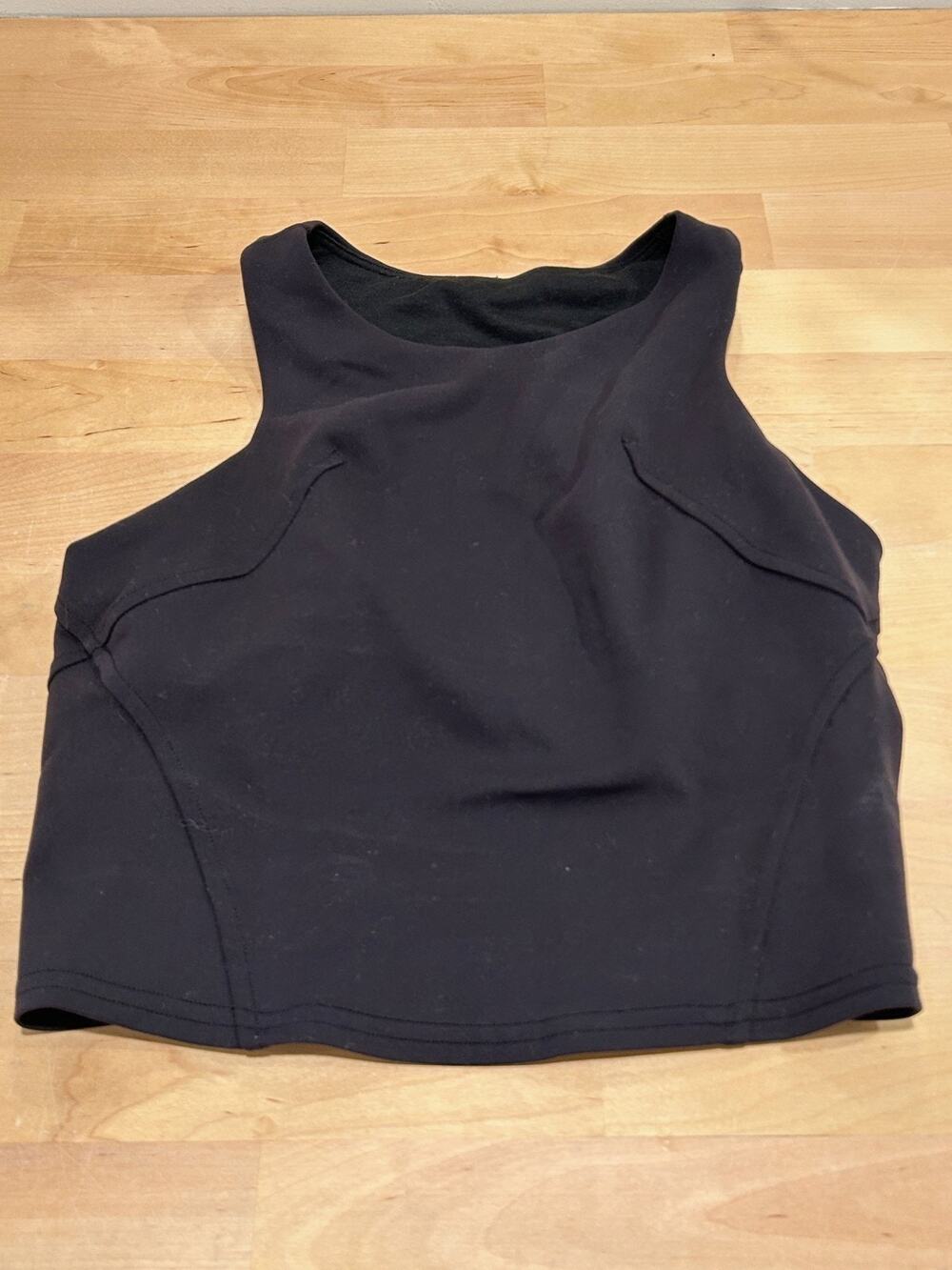 Lululemon Racerback High-Neck Tennis Tank Top Black Size 2 Cropped Activewear